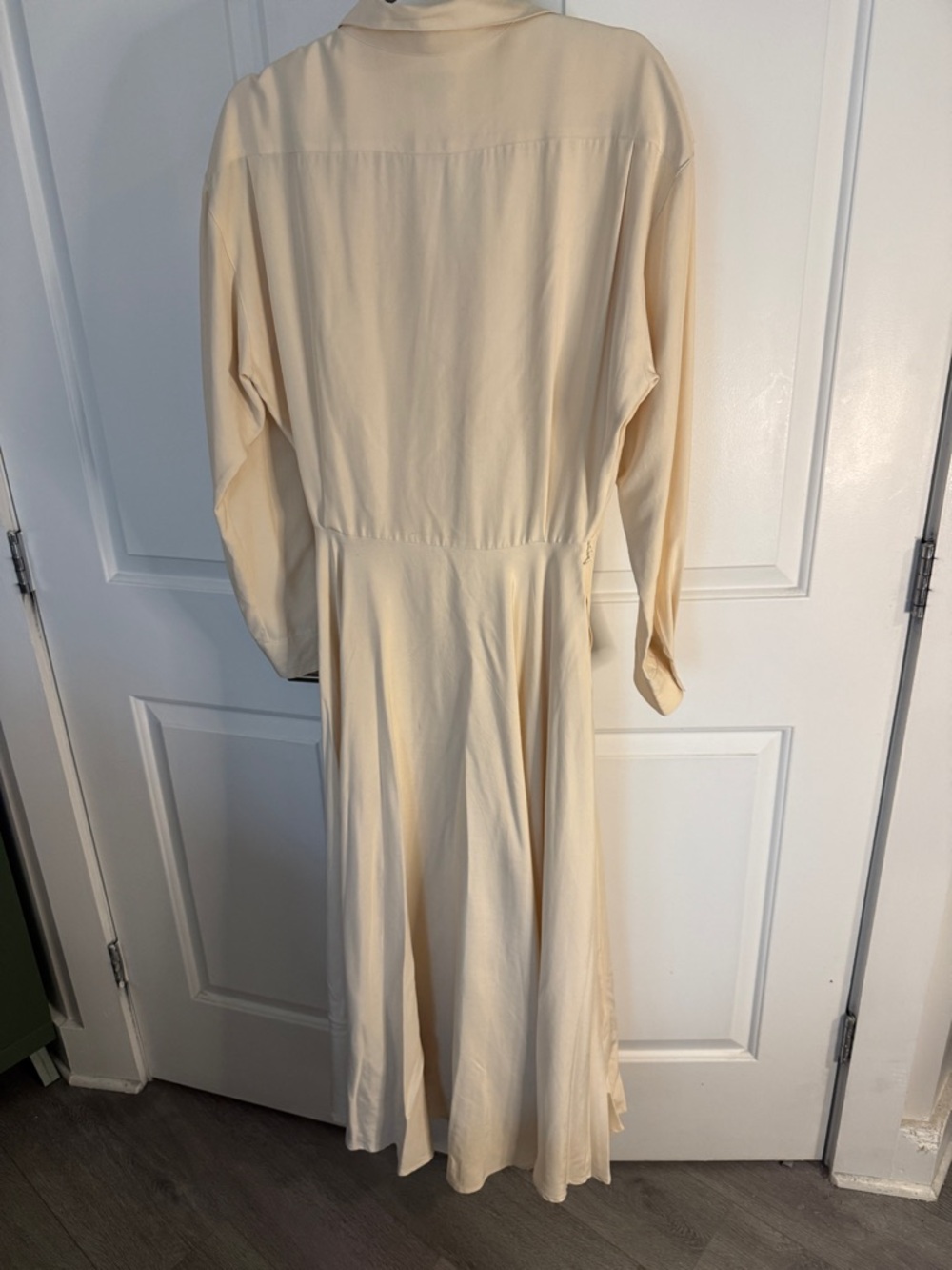 J. Crew 100% Silk Cream Button-Front Maxi Shirt Dress - Picture 7 of 7